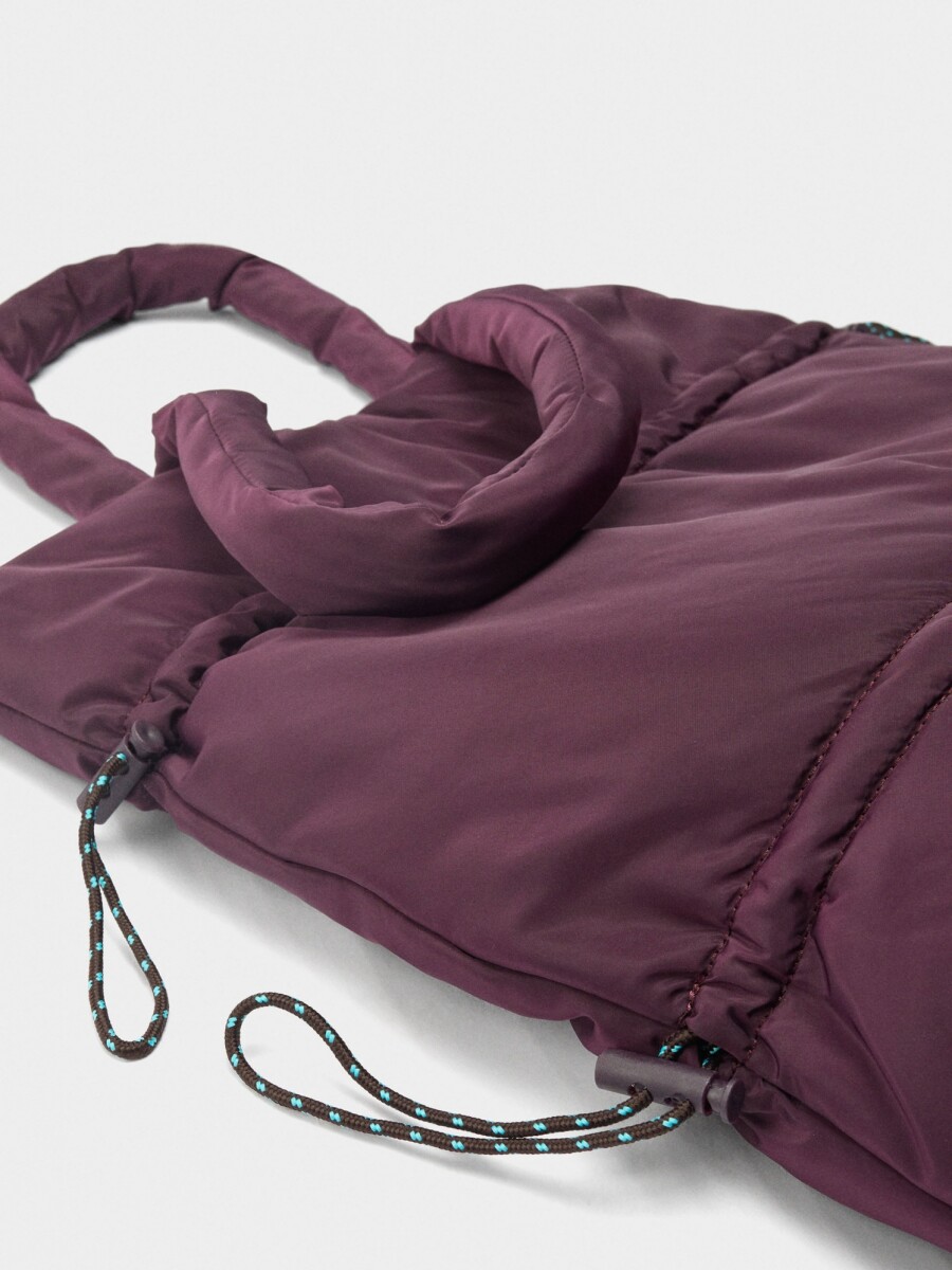 Bolso Shopper De Nylon burdeos
