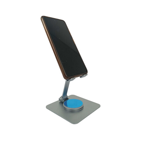 Soporte Con Pie Para Celular O Tablet Plateado