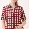 Camisa Maternal Pupa – Viscosa suave con bolsillos prácticos Estampa Borgoña