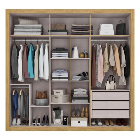 Ropero Armario Montecarlo 6 Puertas 3 Cajones Telescópicos - Marrocos / Off White Ropero Armario Montecarlo 6 Puertas 3 Cajones Telescópicos - Marrocos / Off White