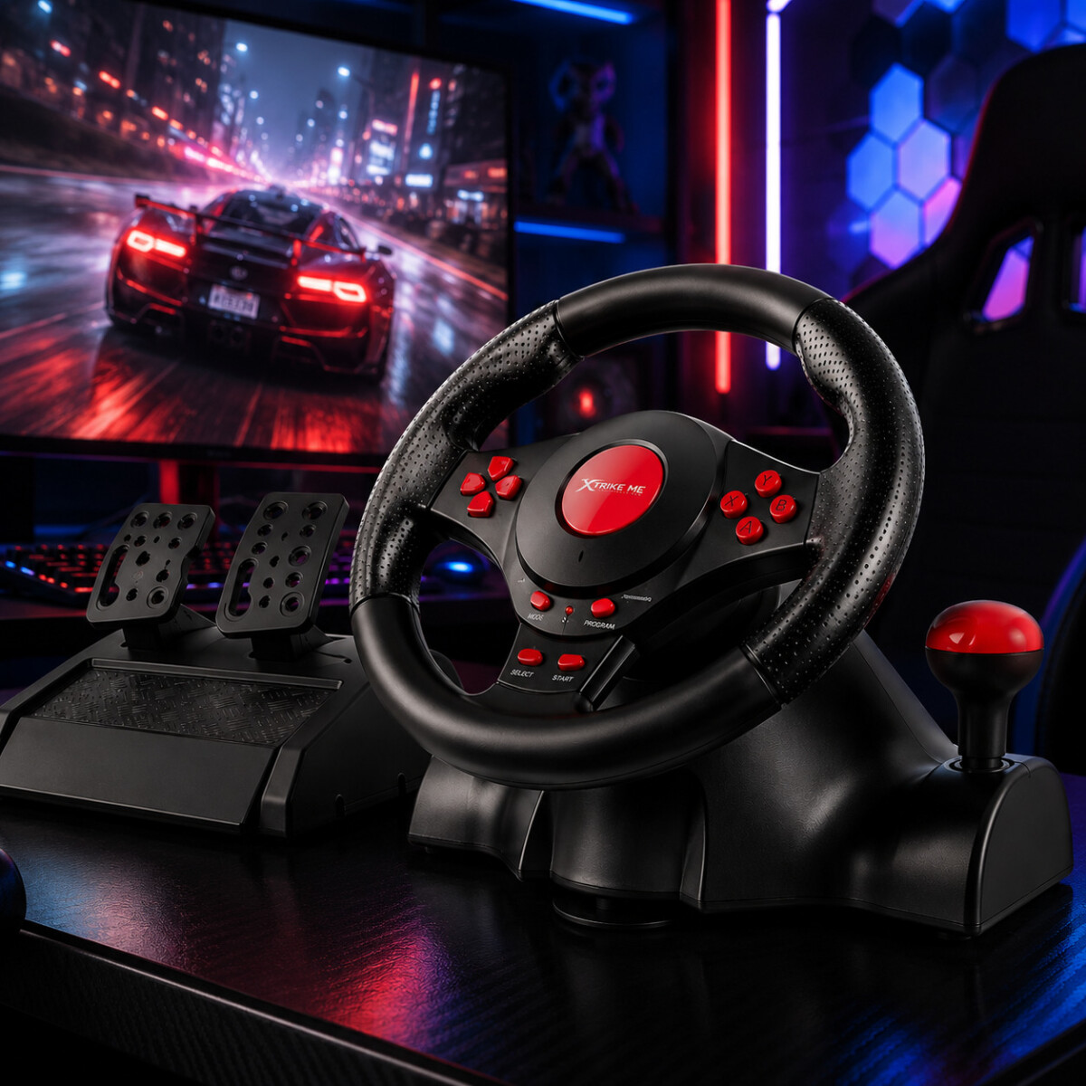 Volante Gamer Xtrike Me Cambios Pc Ps3 Xbox Switch Computado 