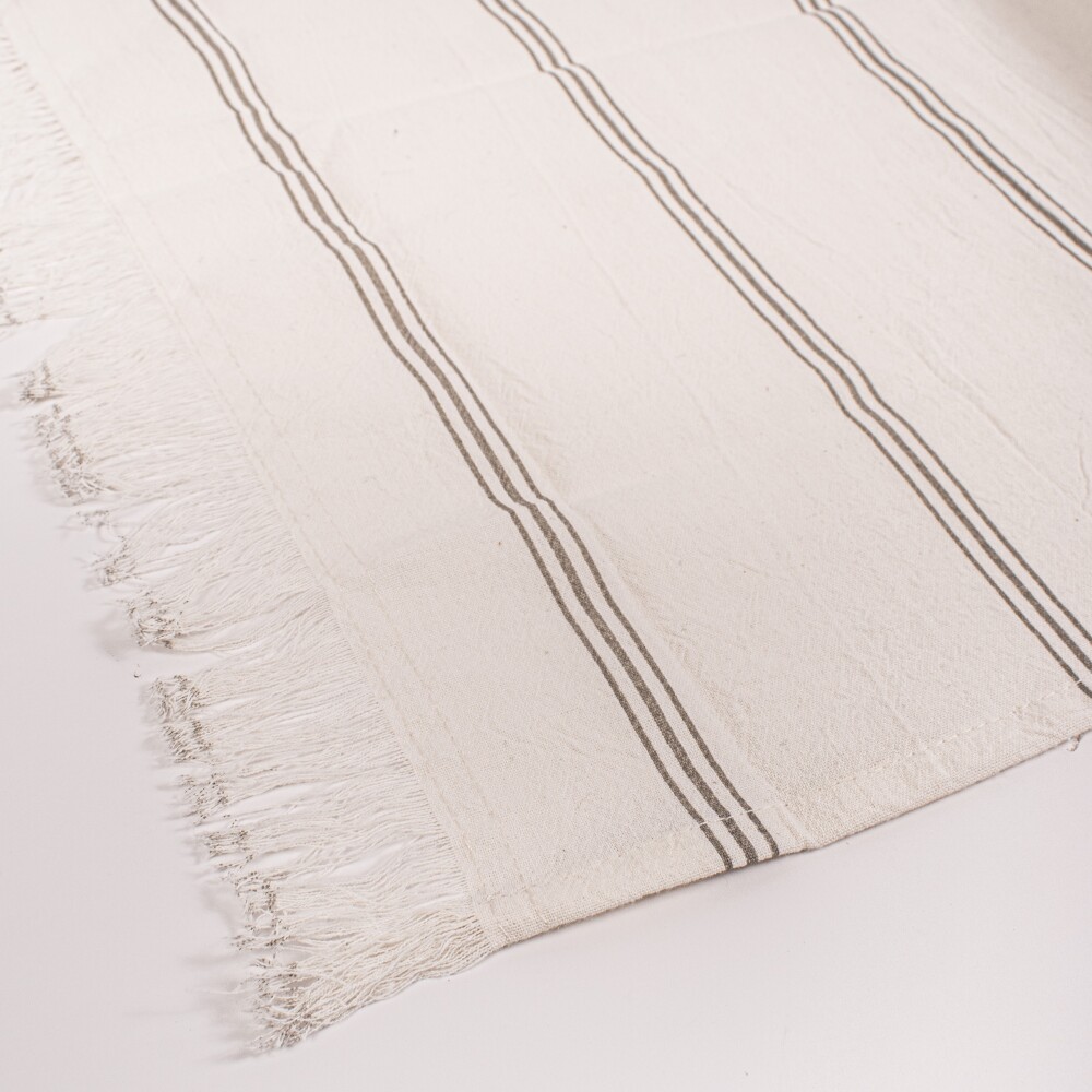 Individual 35x46 con Flecos Tusor Soft Rayas Beige