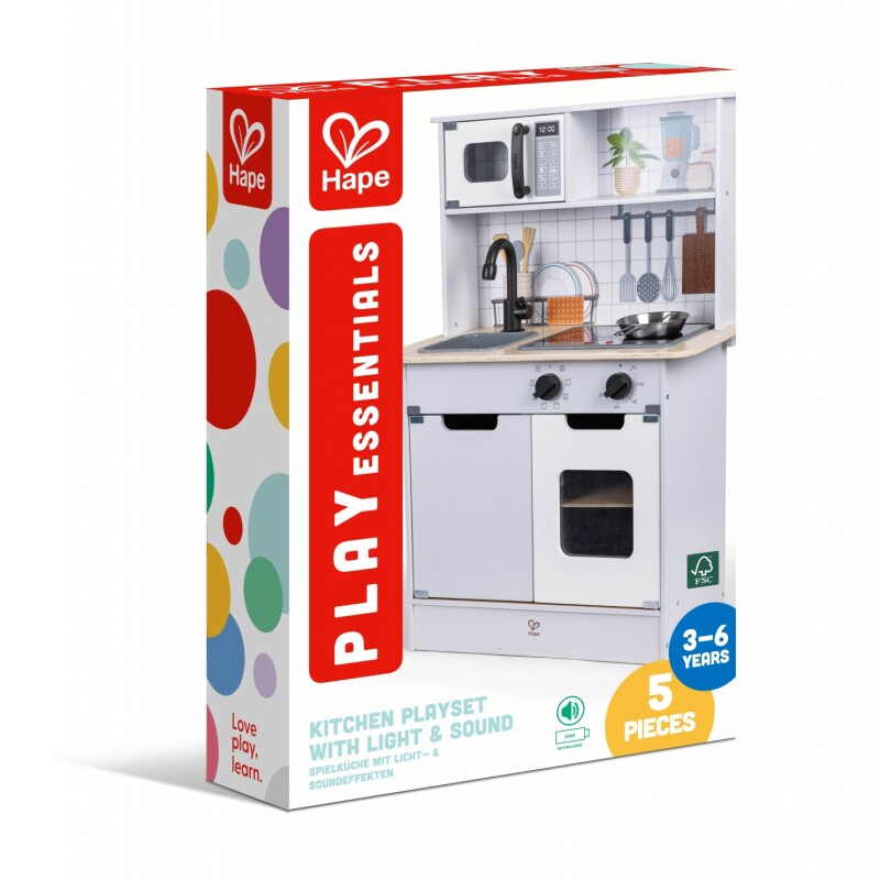 Cocina Hape con Luz y Sonido Cemento - con microondas