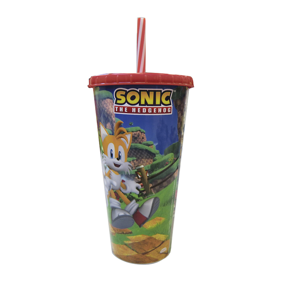 Vaso Plástico con Pajita Sonic 700ml 