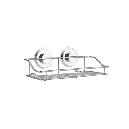 REPISA SOPORTE PARA BAÑO COCINA CON VENTOSA PLATEADO