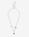 Collares Cortos Color Collar Corto Multidijes Bañado En Plata - Plateado