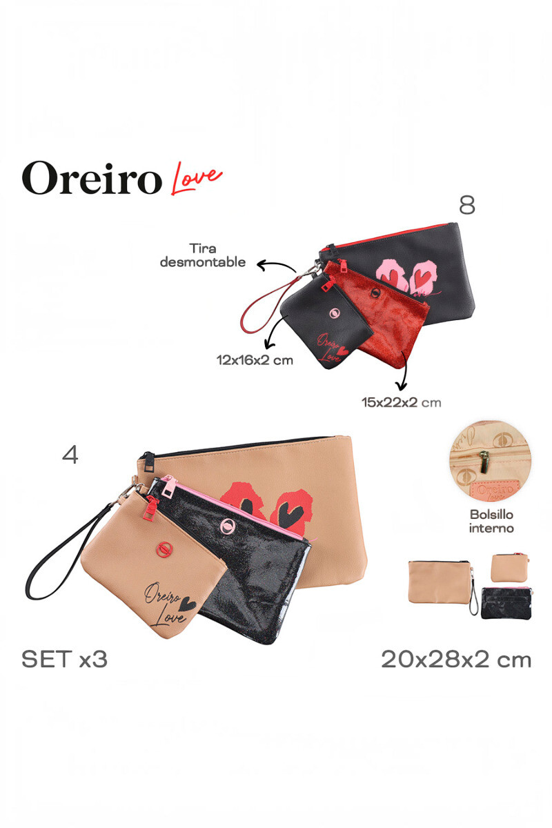 Set/3 Necessaire Oreiro Marrón