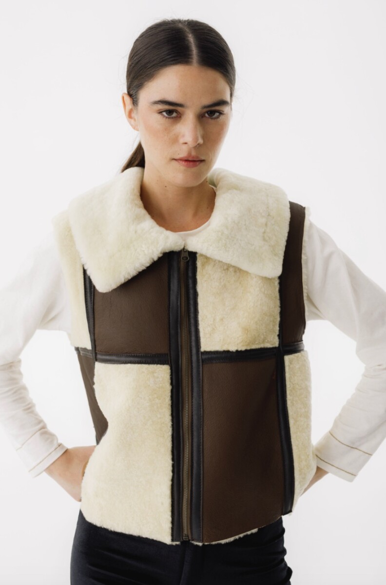 Chaleco Mix - Chocolate y Beige 