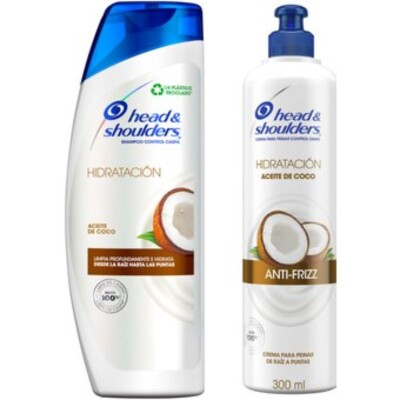 Shampoo Head & Shoulders Hidratación Anti-Frizz Pack Ahorro 375 ML + CP 300 ML Shampoo Head & Shoulders Hidratación Anti-Frizz Pack Ahorro 375 ML + CP 300 ML