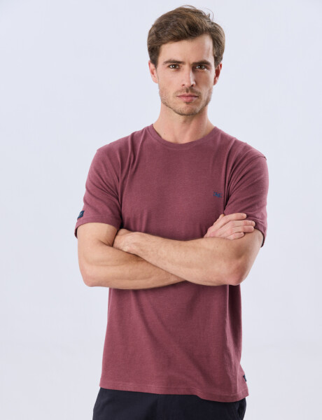 REMERA BÁSICA DE ALGODÓN Bordo Melange