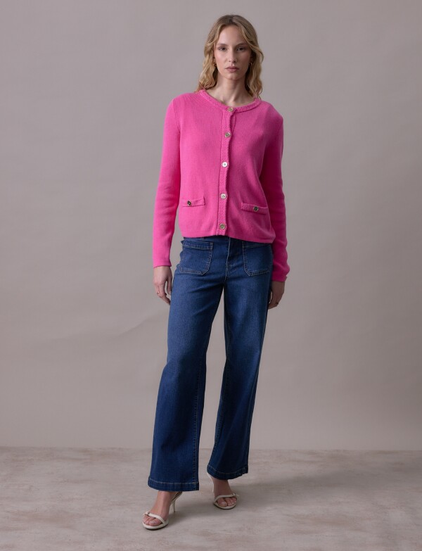 Cardigan Algodón FUCSIA