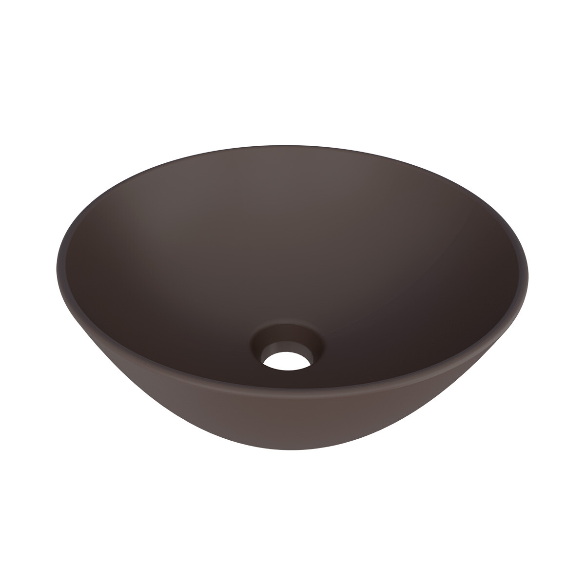 Bacha En Cerámica Cuia Marrón Redonda 35 Cm 