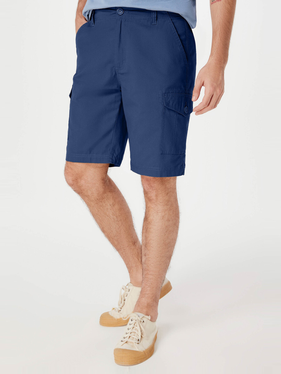 BERMUDA BÁSICA MASCULINA CARGO - AZUL 