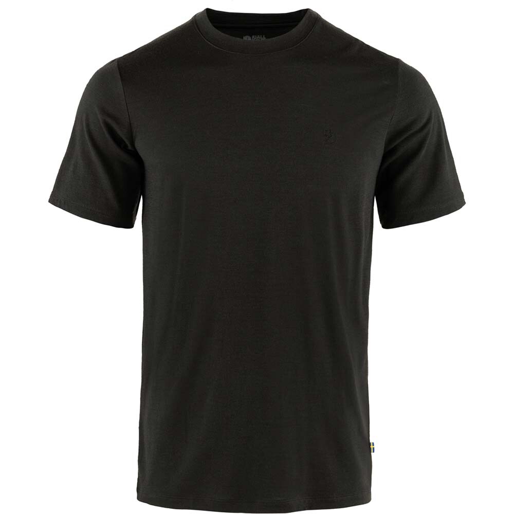 Polo Fjallraven Abisko Wool SS M Hombre Black