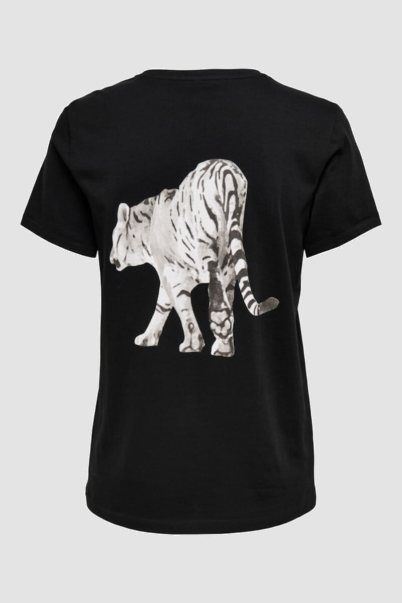 Camiseta tiger con estampa. Manga corta Black