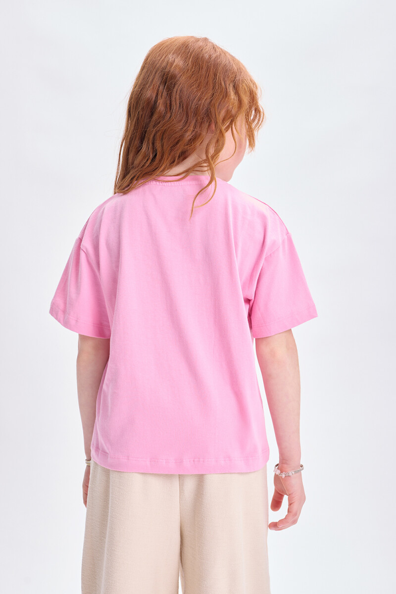 Remera manga corta Stitch Rosa