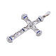 Cruz antigua oro 18 k con brillantes, zafiros sintéticos y diamantes. Cruz antigua oro 18 k con brillantes, zafiros sintéticos y diamantes.