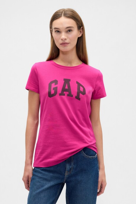 Remera Logo Gap Manga Corta Mujer Pure Pink