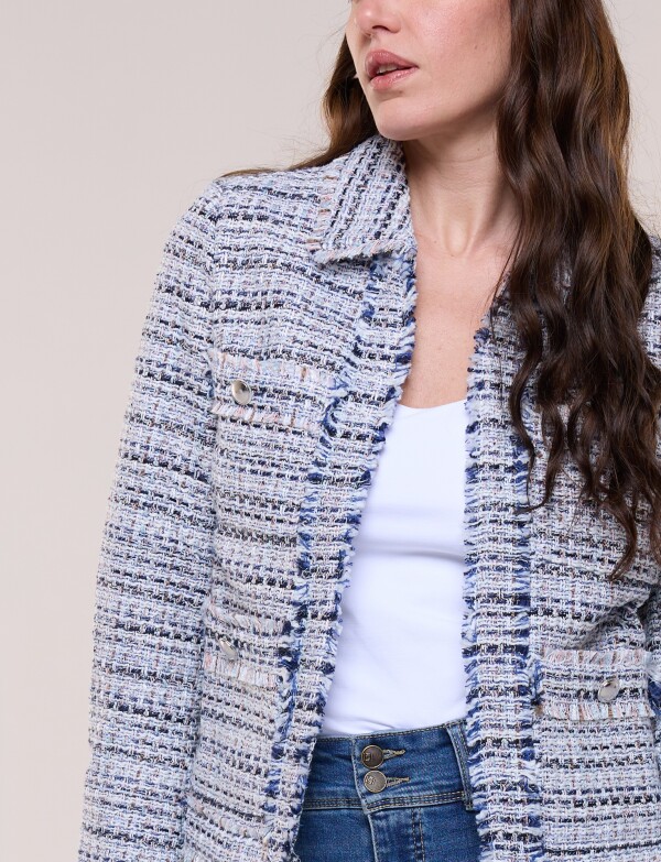 Chaqueta Bouclé Tweed MULTI/AZUL