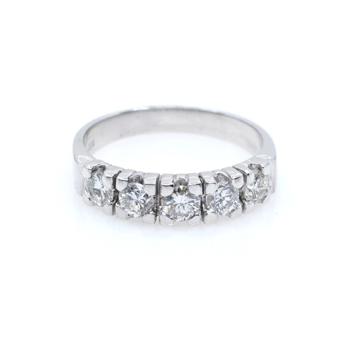 Anillo oro 18k blanco y brillantes 
