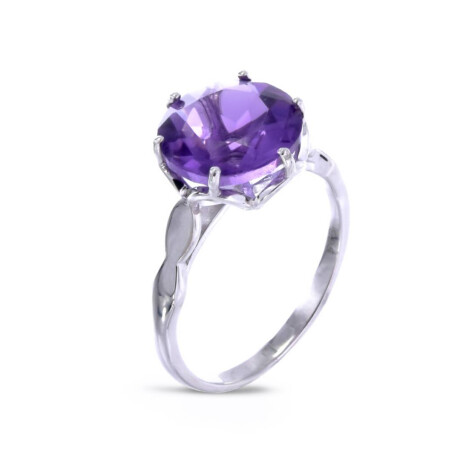 Anillo de plata 925 rodinada Amatista Natural