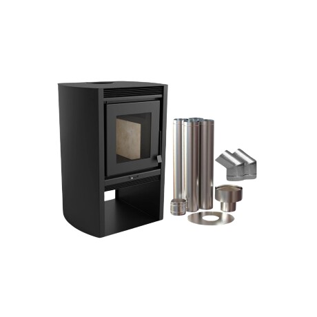 Calefactor a Leña Doble Combustión 680GF 52m² con Kit Salida por Pared Metávila Calefactor a Leña Doble Combustión 680GF 52m² con Kit Salida por Pared Metávila