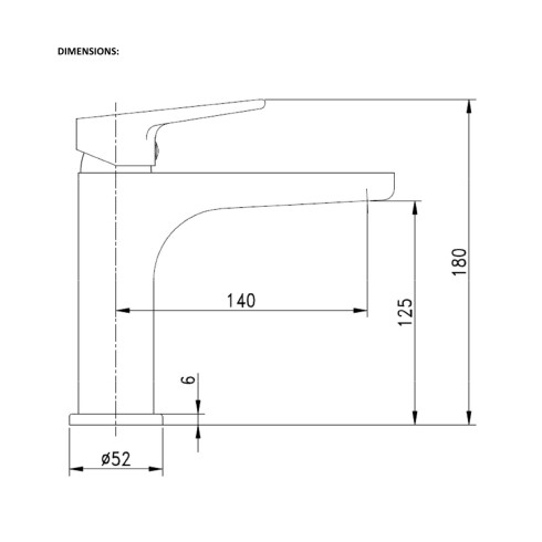 GRIFERIA DE LAVATORIO QUARANTA MONOCOMANDO NEGRO MATE SIN VALVULA 000