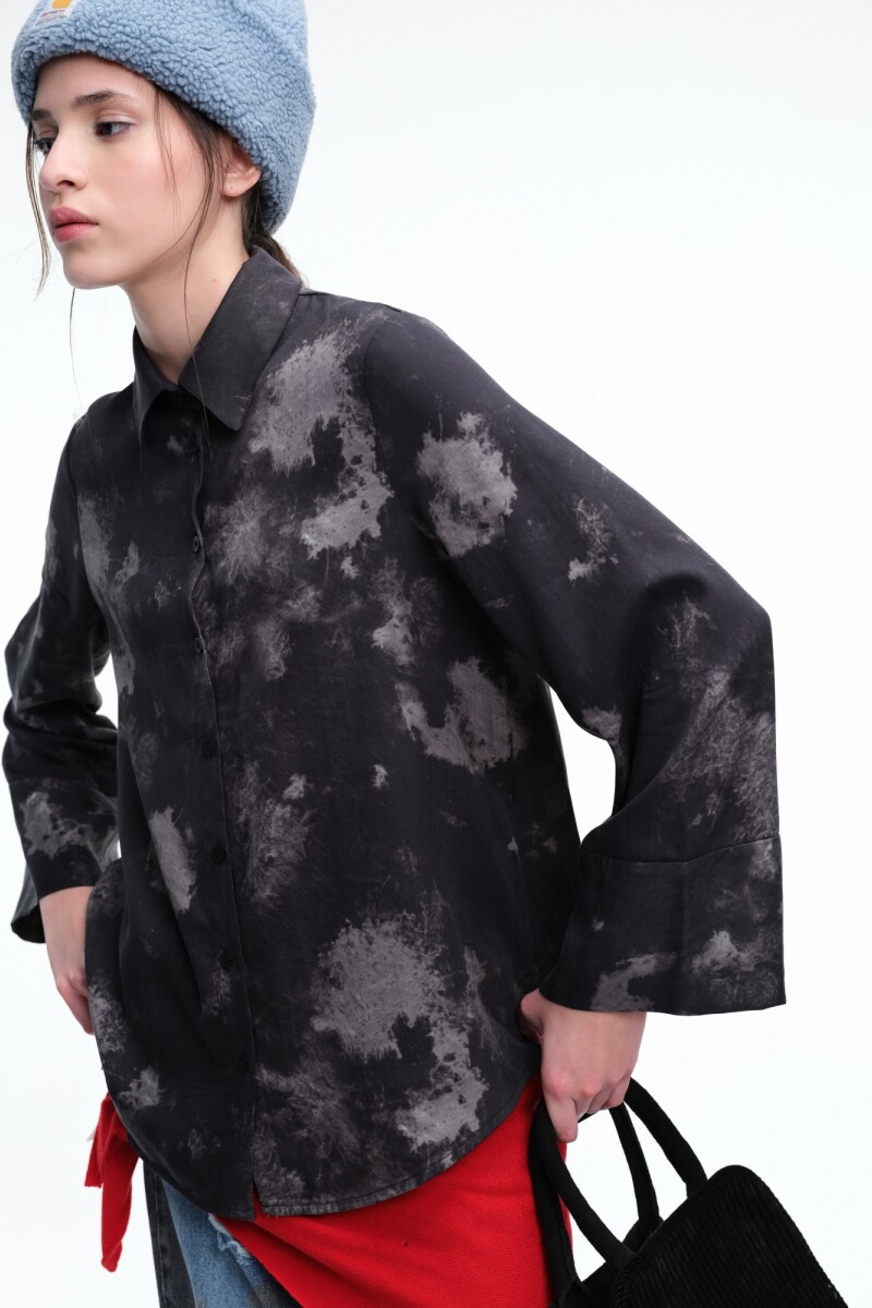 CAMISA OVER PRINT Negro