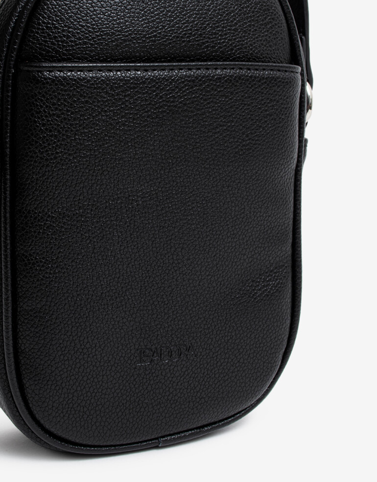 Complemento Marroquinería Porta Celular Con Bolsillo Delantero - Negro
