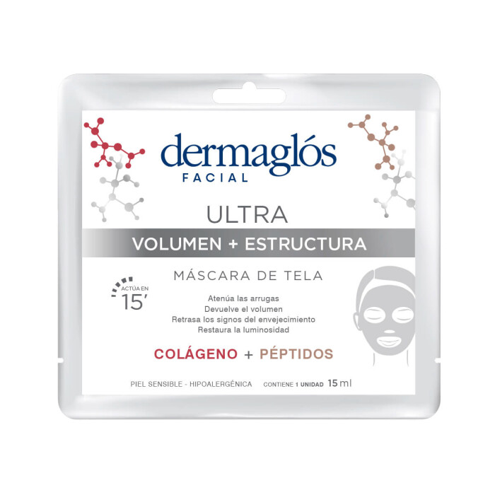 DERMAGLOS FACIAL MASC TELA VOLUMEN 15 ML única