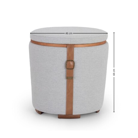 Puff Ambar - Tela Rústica G2-1,35 - (Beige)