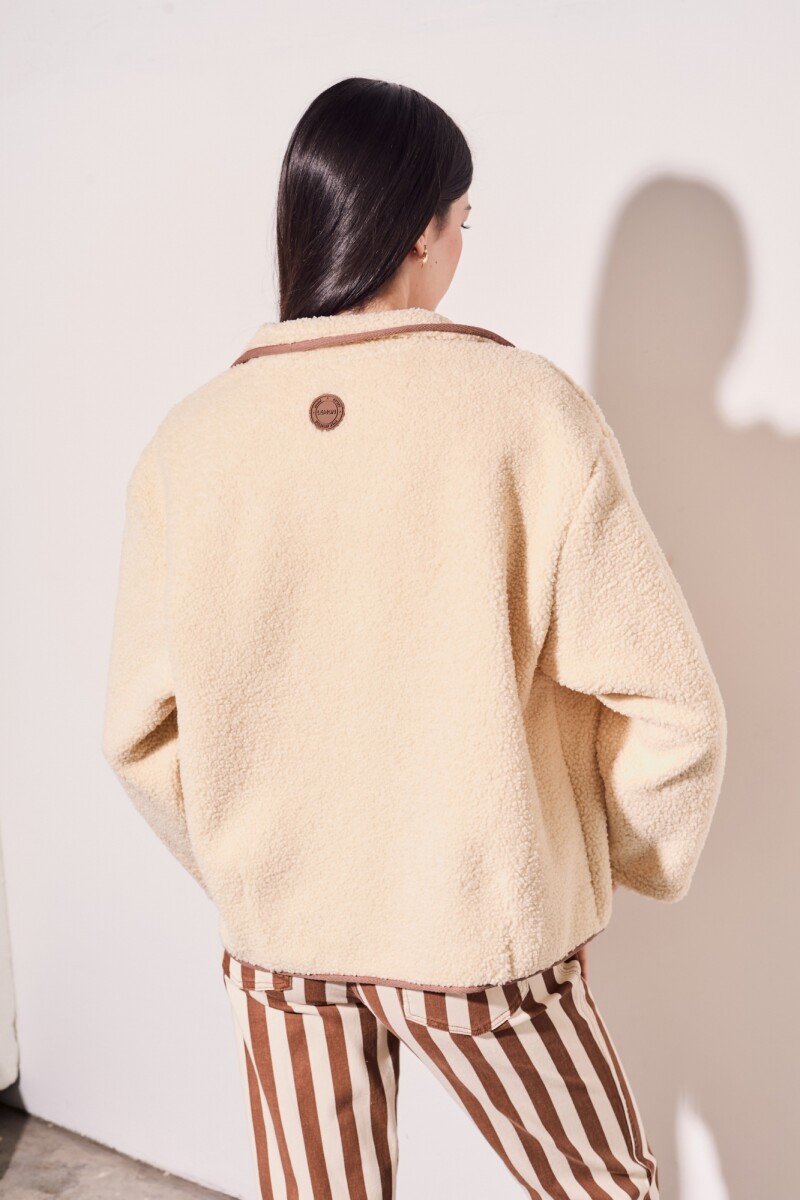 Campera Corderito Vegano Nácar