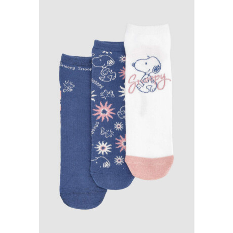 Pack x3 medias cortas dama snoopy sunflower Diseño 1