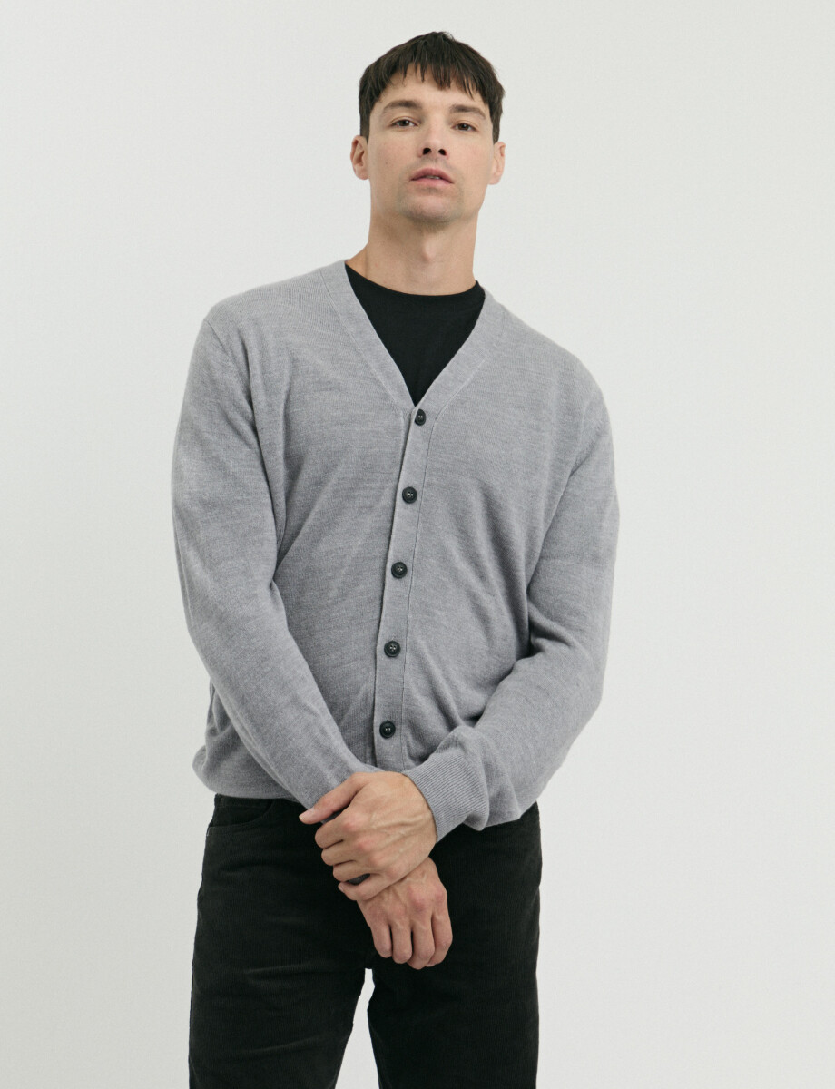 CARDIGAN HARRINGTON URBAN - Gris Medio Melange 