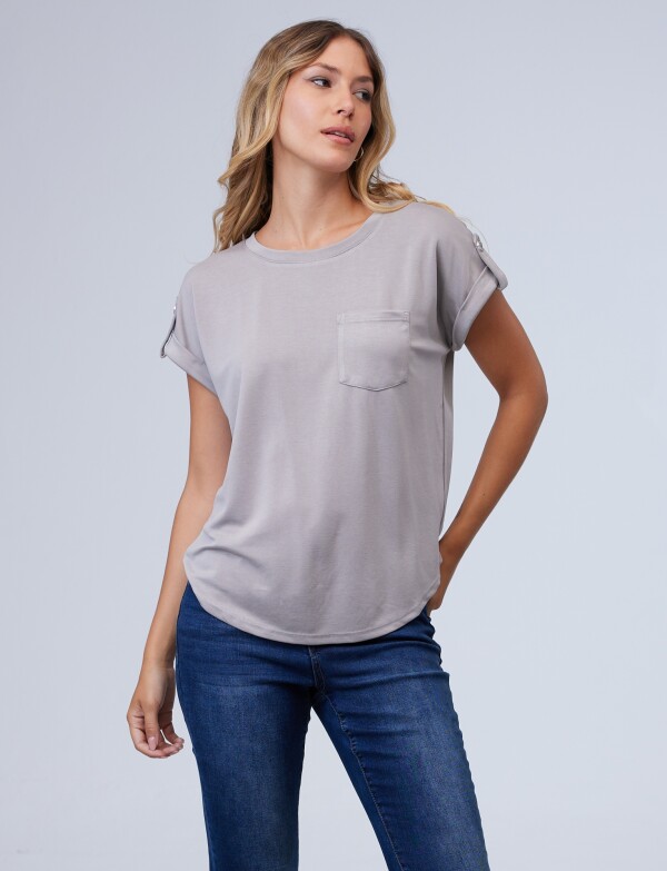 Remera Modal Bolsillo GRIS