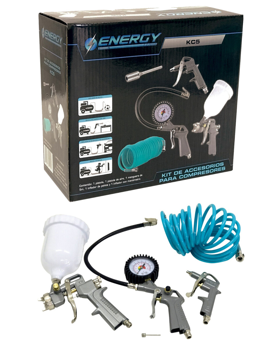 Kit de accesorios para compresor Energy 5 piezas 