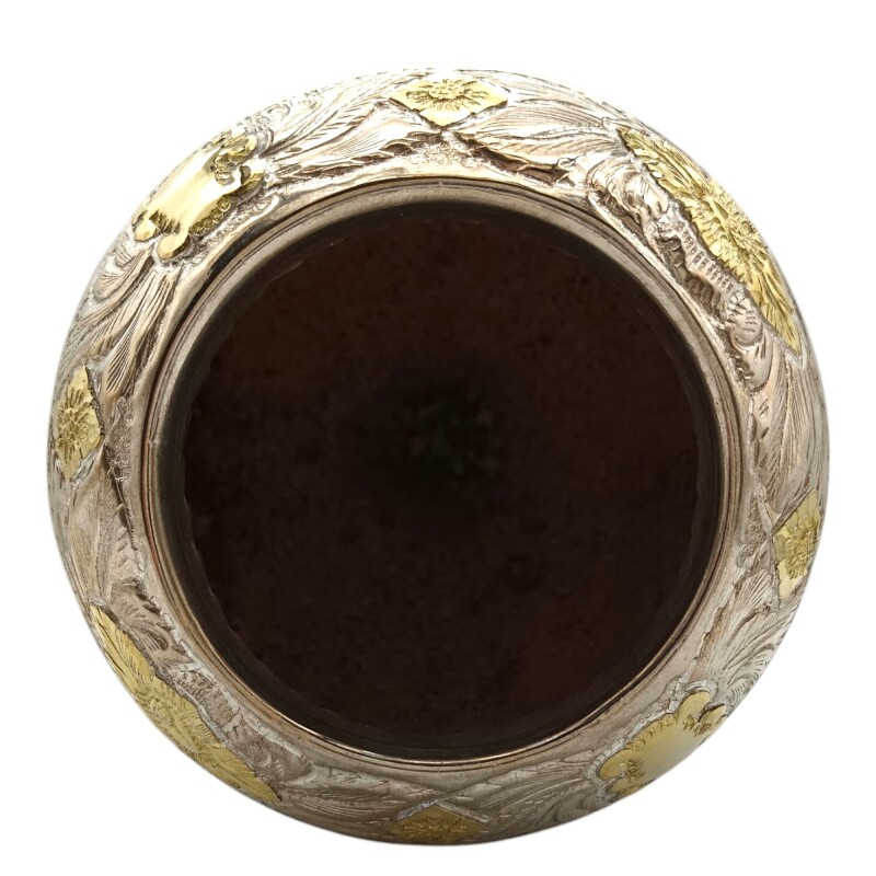 Mate torpedo con base 3 puntas linea Bresciani - Plata y oro - MTTO42 marrónuniforme