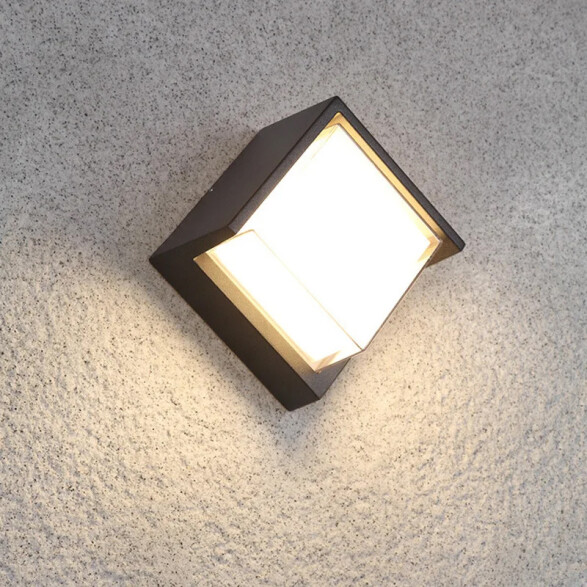 Lámpara de pared LED cuadrada IP65 10W luz cálida IX4546