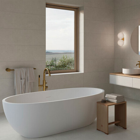 REVESTIMIENTO CERAMICO BEIGE MATE RECTIFICADO 30X90 CM GAMAS DE BEIGE
