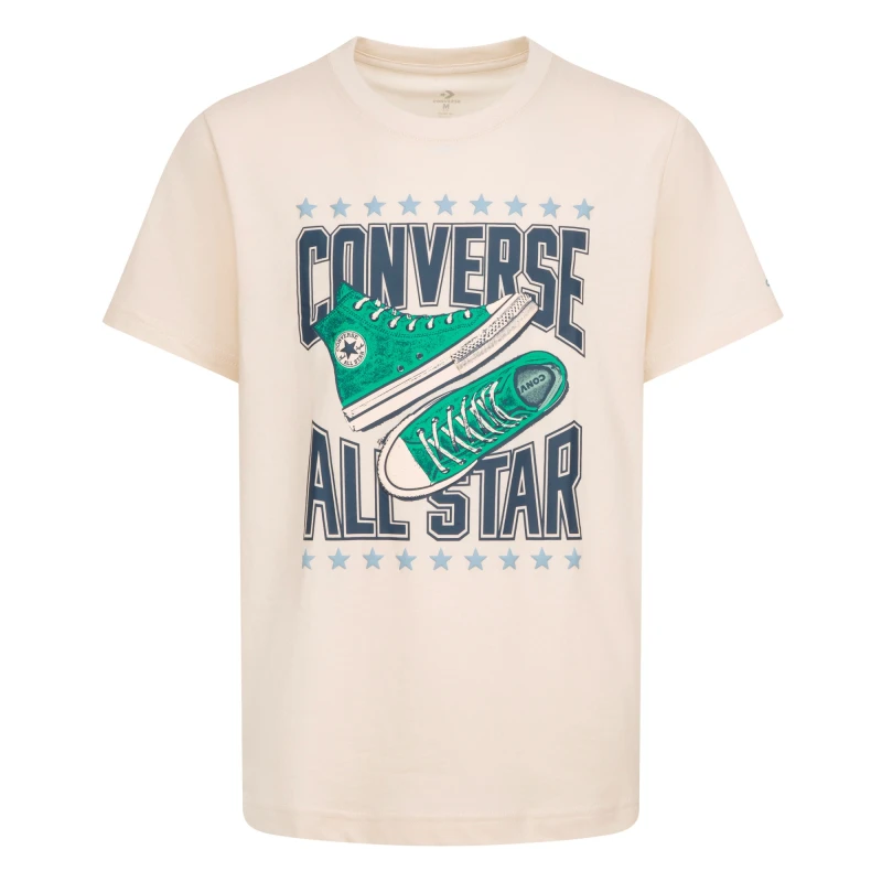 Remera Sneaker Arch Manga Corta Tee de Niño Crema