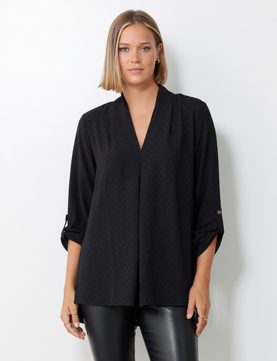 Blusa Escote V - Negro 