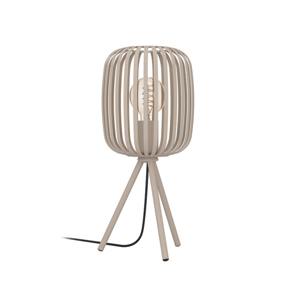 Lámpara de mesa E27 acero beige Ø20cm ROMAZZINA EG6028