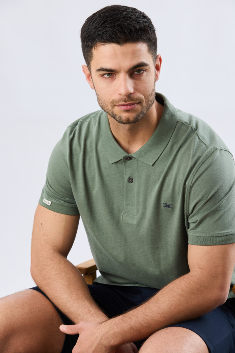 REMERA POLO LISA JERSEY - Verde 