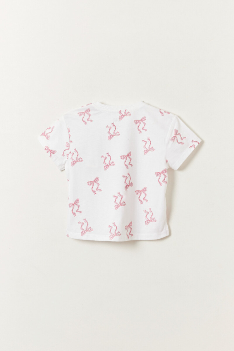 Remera estampada Moñas Blanco