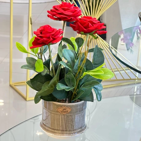 Planta Flores Artificial Maceta Alto 11cm x Ø 33cm Planta Flores Artificial Maceta Alto 11cm x Ø 33cm