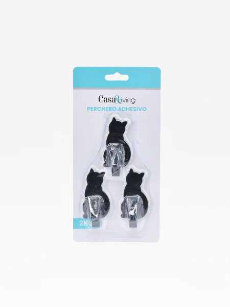 PERCHERO GATITOS SET X 3 NEGRO