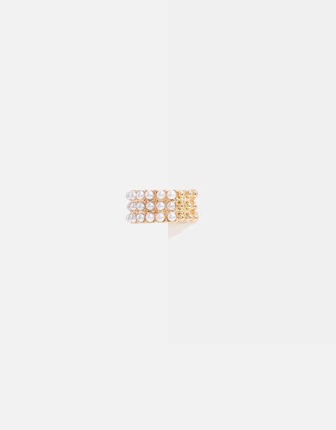Bijou Cuff Perla Earcuff Con Perlas - Dorado