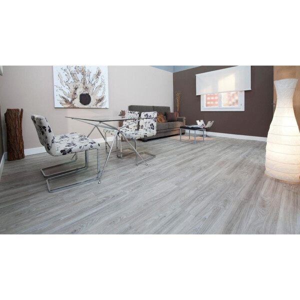 Piso Vinilico Diseño Madera M2 Suave Adhesivo En Tablilla Variante Color Gris