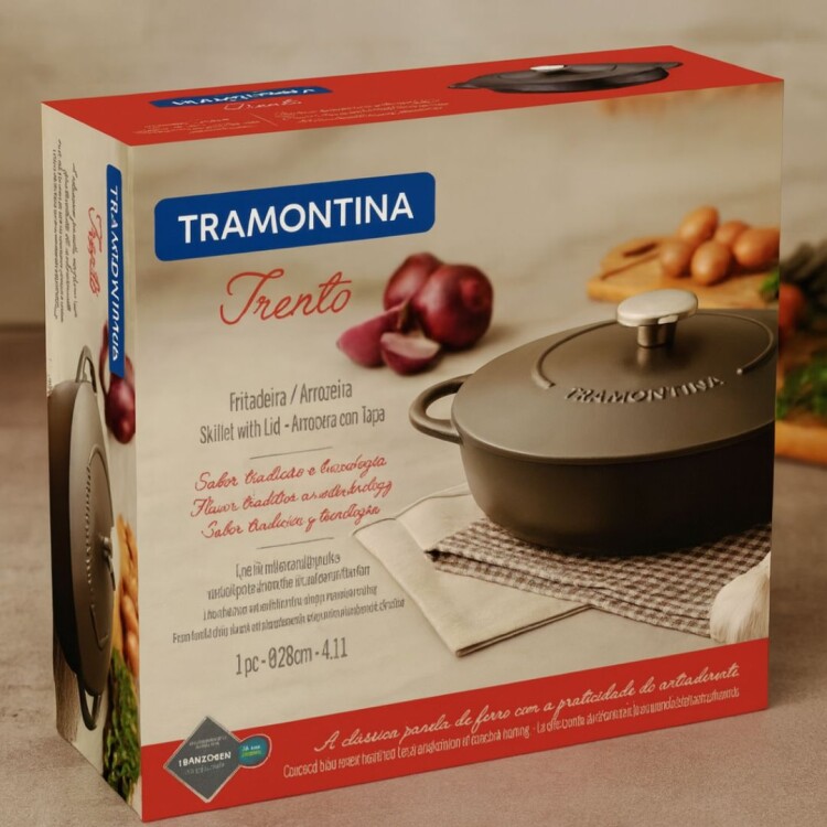 OLLA HIERRO TRAMONTINA TRENTO 28CM 4,1LTS NEGRO