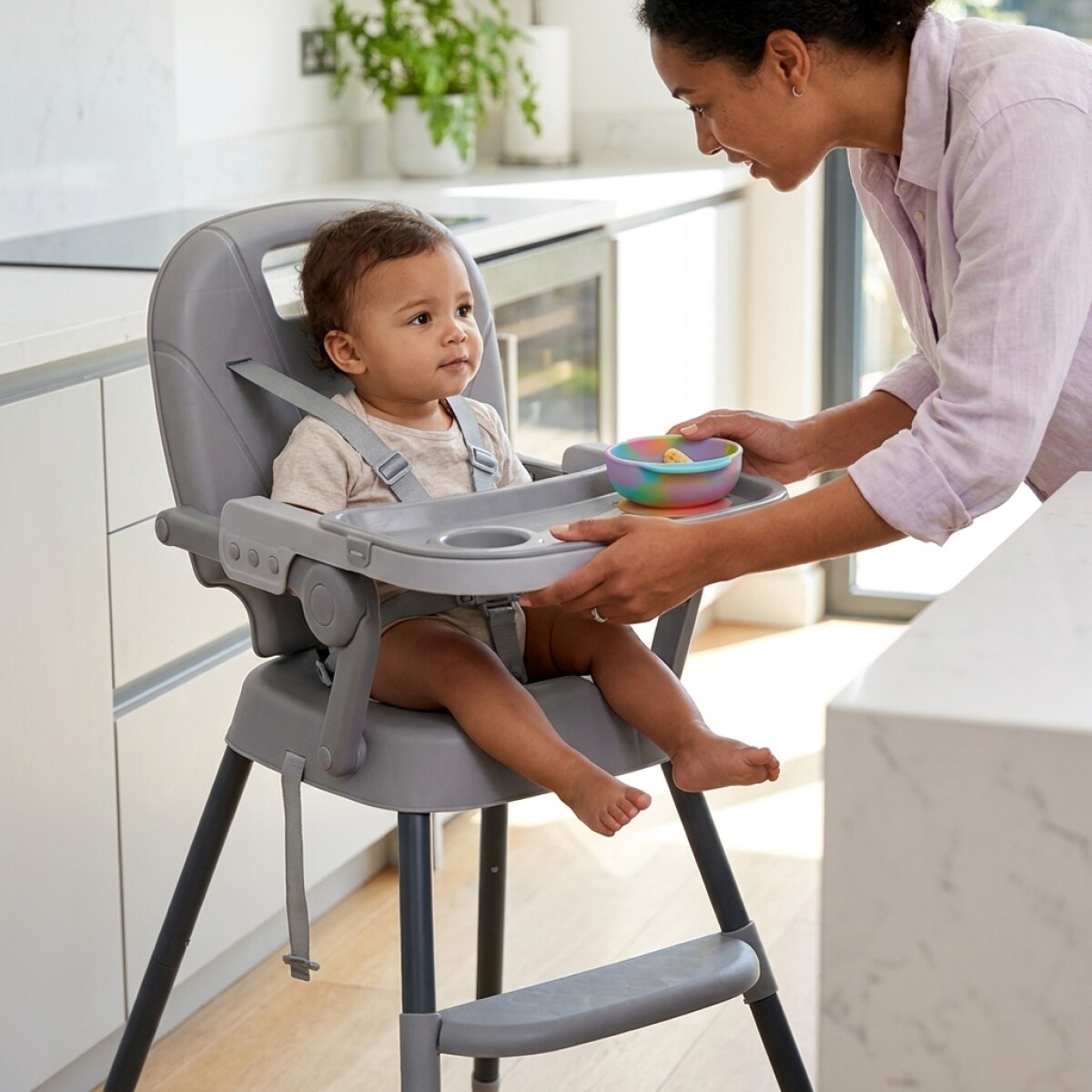 Silla De Bebe 3 En 1 Multiuso Sillita - Gris 
